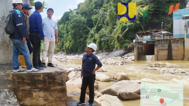 PDAM Mual Nauli Tinjau Proyek Jembatan Pipa Jalur Sihaporas
