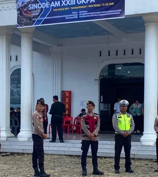 Polres Padangsidimpuan Jamin Keamanan Pleno Pemilihan Pucuk Pimpinan GKPA