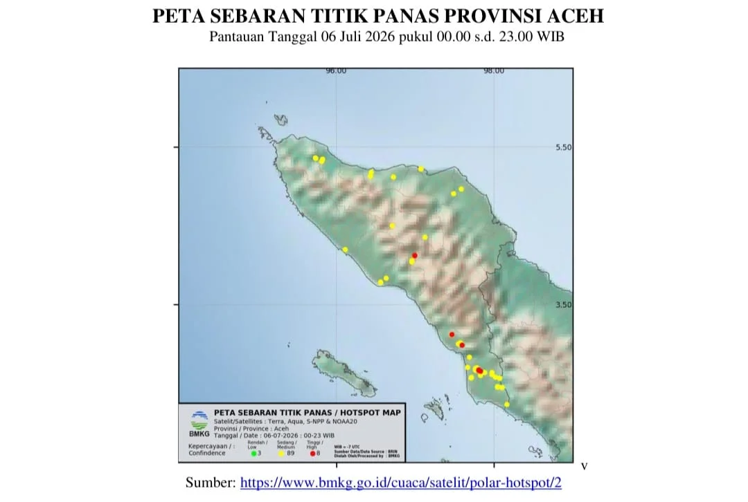 Titik Panas di Aceh Meningkat Drastis, BMKG Deteksi 100 Hotspot dalam Sehari: Ancaman Karhutla Mengintai