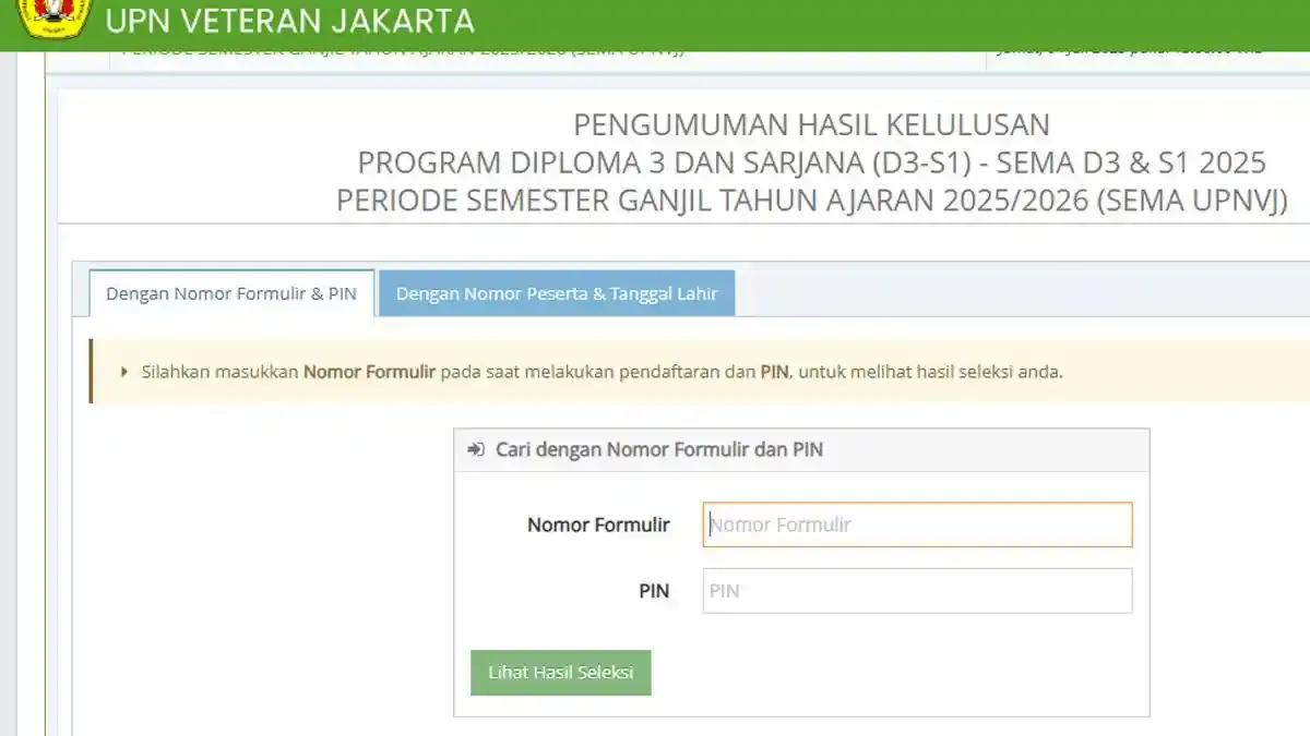 UPN Veteran Jakarta Buka Seleksi Mandiri Gelombang 2, Ini Syarat dan Biayanya