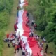 Bendera Merah Putih Sepanjang 2.026 Meter Dibentangkan di Kaltara, Oi Tolak Pencatatan Rekor MURI