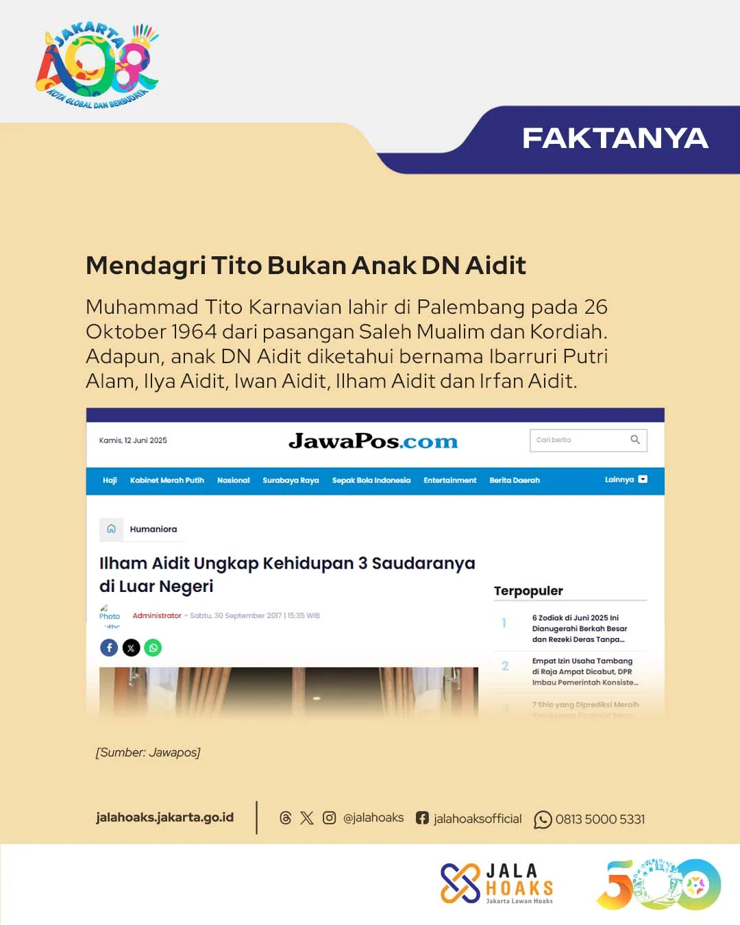Cerita Mendagri Tito: Biaya Sekolah Anak di Singapura Lebih Murah Dibanding Jakarta