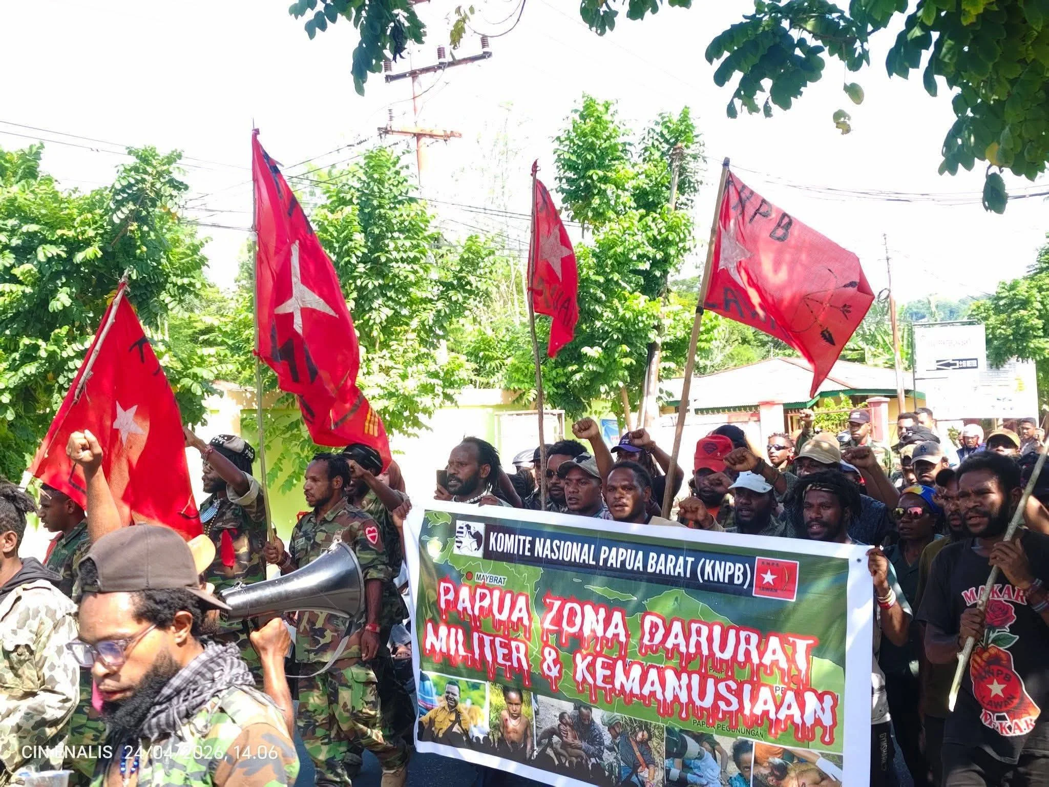 KNPB Serukan Persatuan dan Gencatan Senjata dalam Aksi Papua Zona Darurat Militer