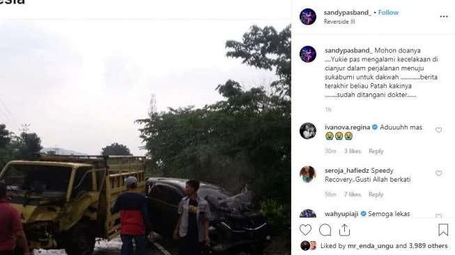Kondisi Terkini Yukie Vokalis PAS Band Usai Kecelakaan Mobil di Bandung