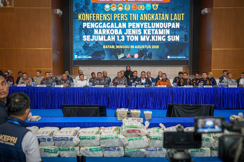 Operasi Gabungan Gagalkan Penyelundupan 1,3 Ton Ketamine di Perairan Natuna