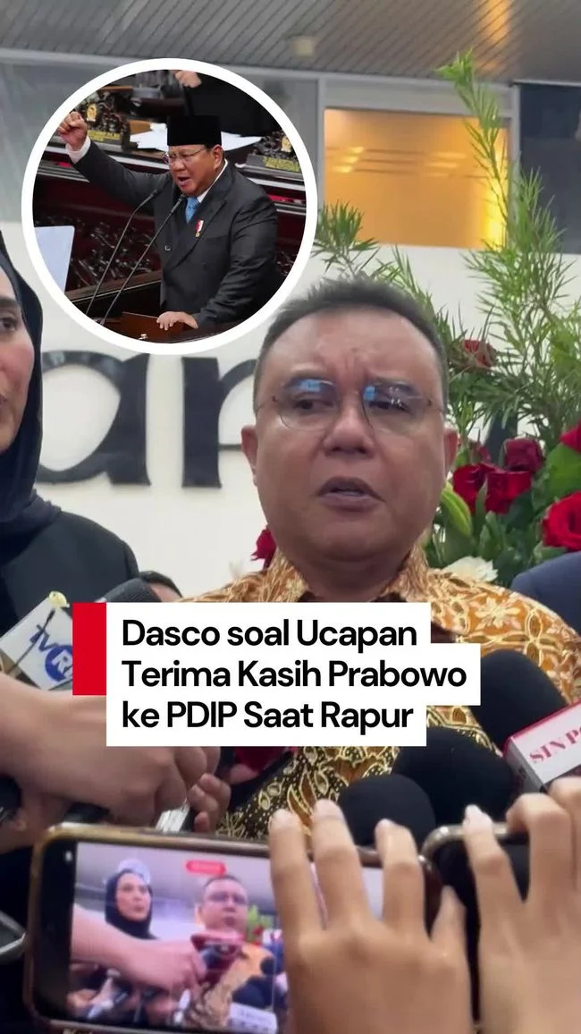 Prabowo Sampaikan Terima Kasih ke PDIP: Bangun Bangsa dan Negara Tidak Bisa Sendiri