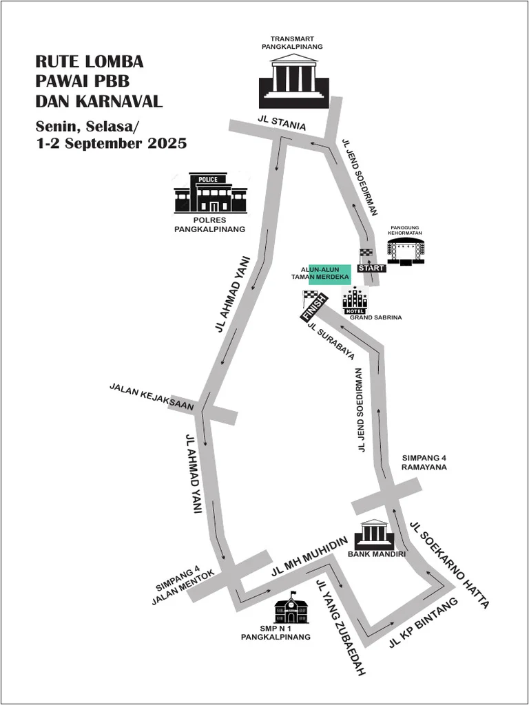 Siap-siap 3 Hari Nonton Pawai, Karnaval, PBB di Pangkalpinang, Rute dan Jadwal Besok 26 Agustus 2026