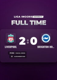Hasil Liga Inggris: Liverpool Menang 2-0 atas Brighton Hove