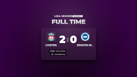 Hasil Liga Inggris: Liverpool Menang 2-0 atas Brighton Hove