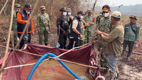 Kepala BNPB Tinjau Karhutla di Taman Way Kambas, Gencarkan OMC-Operasi Darat