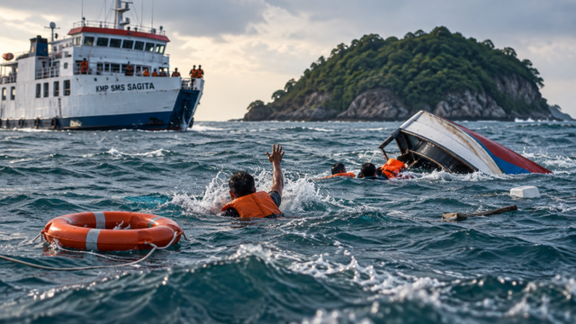 Perahu Terbalik Dihantam Ombak di Perairan Pulau Tempurung, 2 Pemancing Tewas