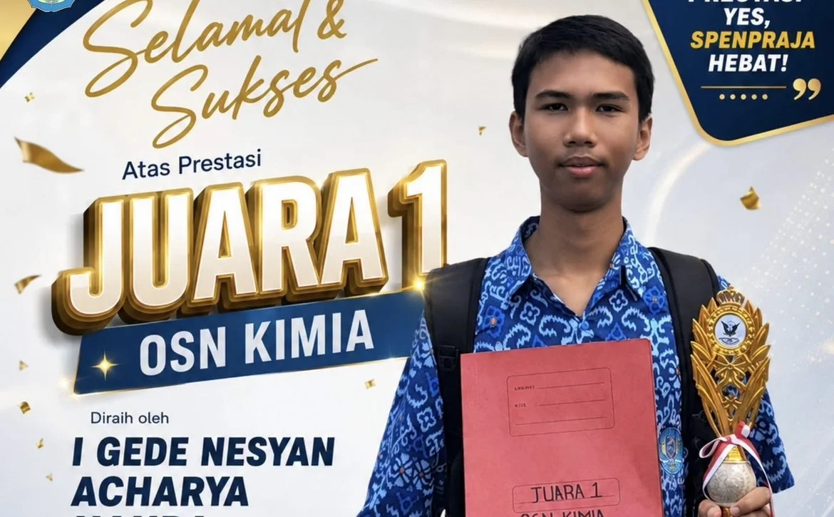 Spenpraja Raih Juara 1 OSN Kimia Tingkat SMP se-Bali dan Nusa