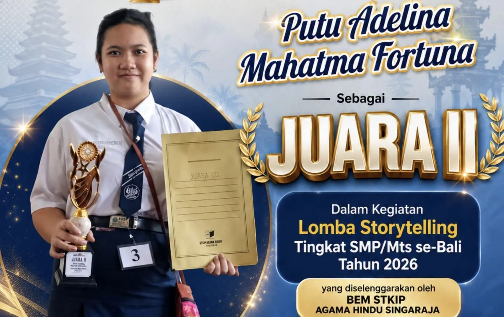 Spenpraja Raih Juara 2 Lomba Story Telling Tingkat SMP se-Bali 2026 LPP RRI